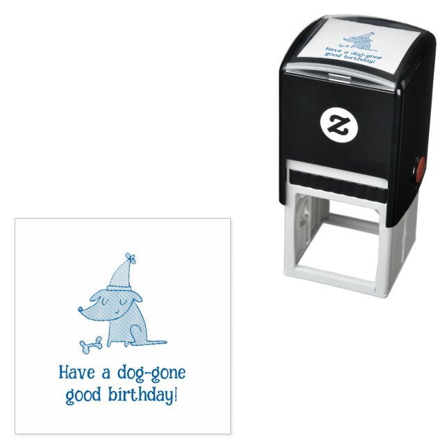 Have a Dog Gone Good Birthday Dog with Party Hat  Self-inking Stamp (In Situ)