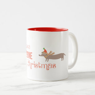 Have a Doggone Merry Christmas  Two-Tone Coffee Mug