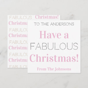 Have a Fabulous Christmas Modern Pink Typography Holiday Card