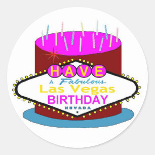 Have A Fabulous Las Vegas Birthday  Cake Sticker