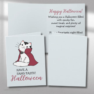 Have A Fang-tastic Funny Cute Halloween Card