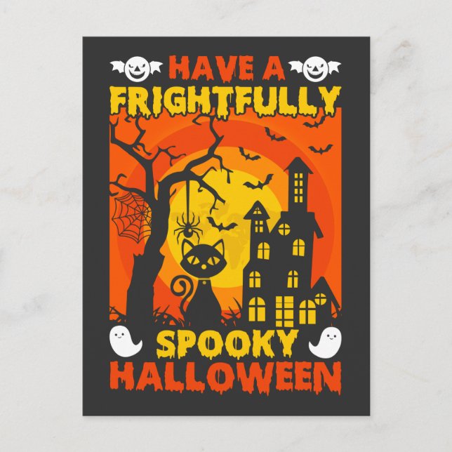 Have a Frightfully Spooky Halloween Postcard (Front)
