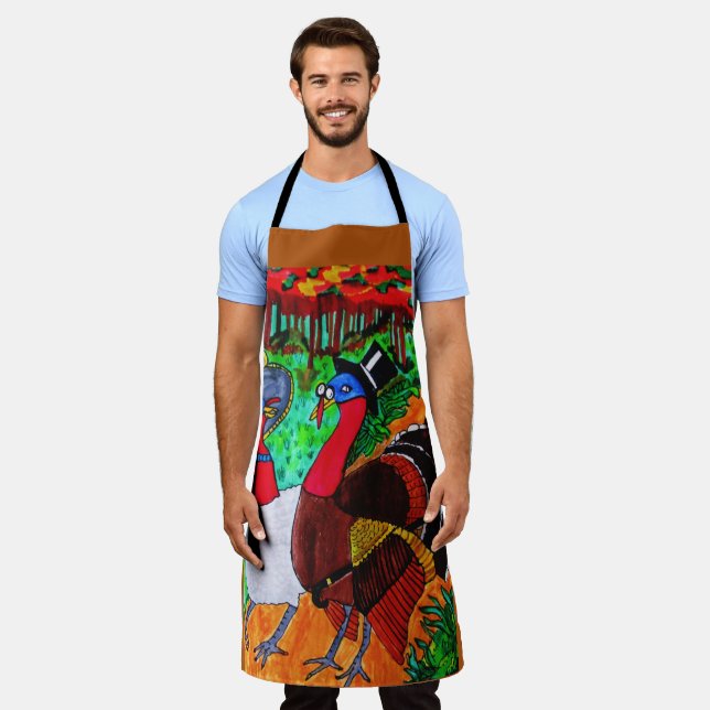 HAVE A FUN THANKSGIVING  ADULT APRON (Worn)