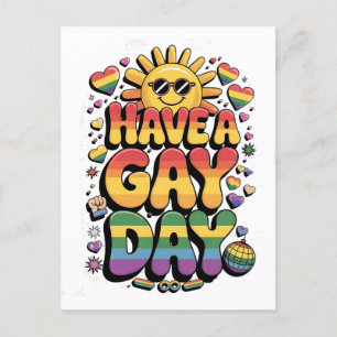 Have a Gay Day LGBT Pride Month Holiday Postcard