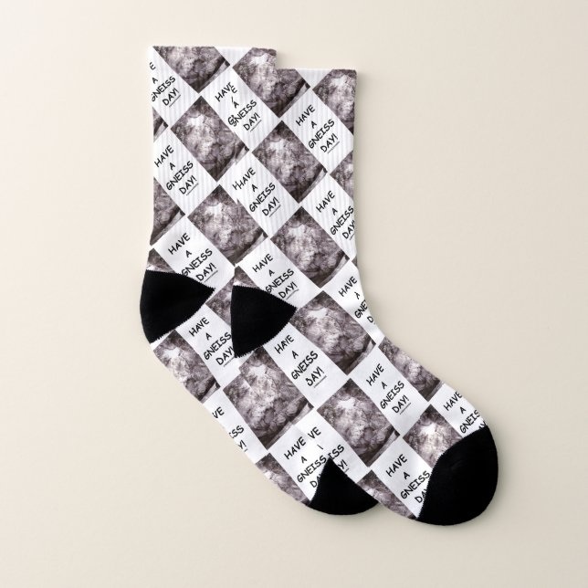 Have A Gneiss Day! Geology Rock Geek Humour Socks (Pair)