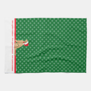 Have a Golden Christmas Dog Green Kitchen Towel