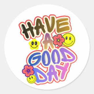Have a Good Day Cute Smiley Sticker – Colourful Po