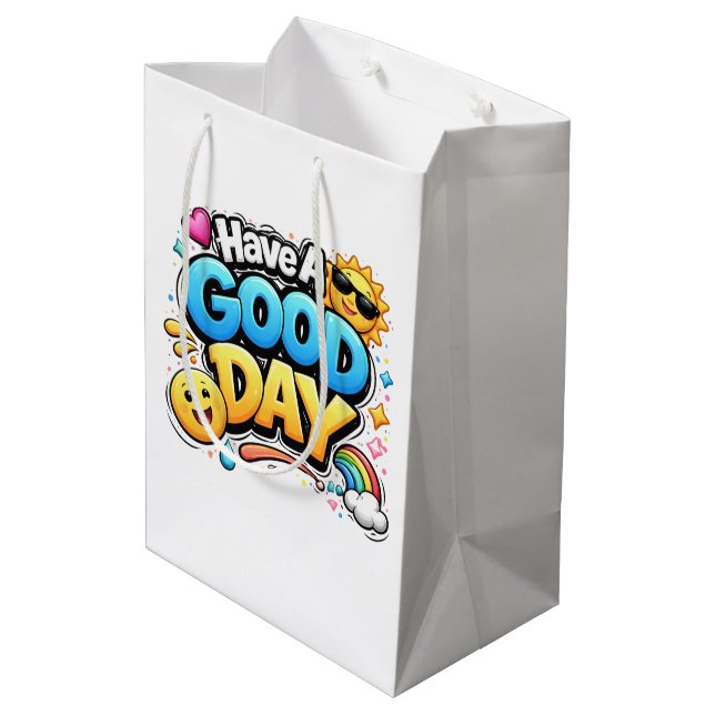 Have a Good Day Gift Bag – Cute Positive Quote  (Back Angled)