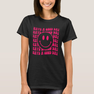 Have A Good Day Pink Smile Face Aesthetic Trendy T-Shirt