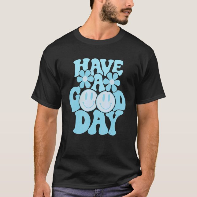 Have A Good Day Pink Smile Face Preppy Aesthetic T T-Shirt (Front)
