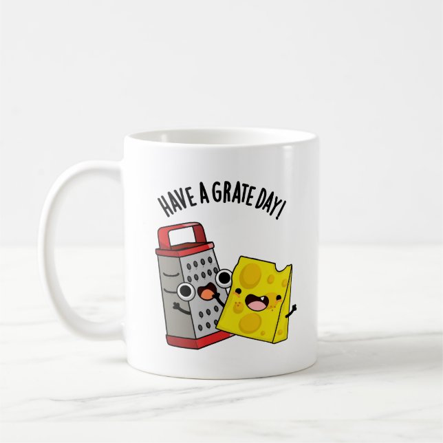 Have A Grate Day Funny Cheese Pun  Coffee Mug (Left)