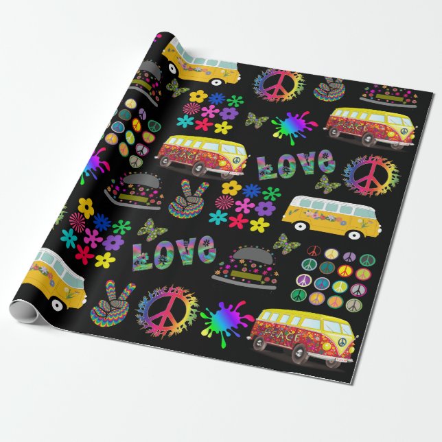 Have A Groovy Birthday Wrapping Paper (Unrolled)