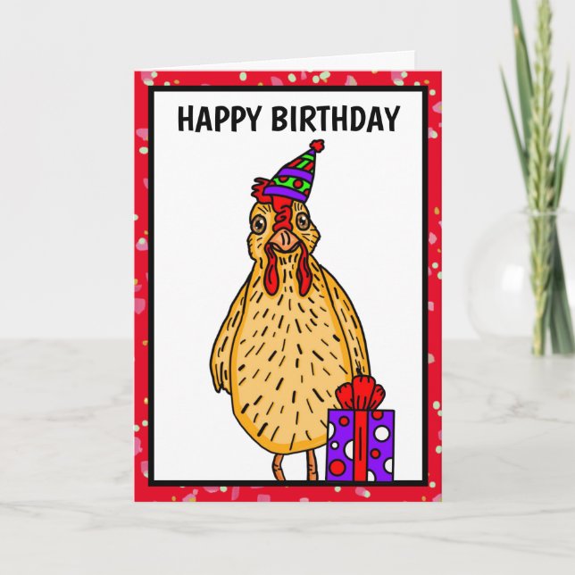 Have a Happy Clucking Birthday Chicken Pun Card (Front)