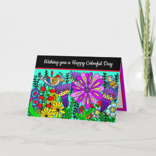 Have a Happy Colourful Day, Folk Art  Card