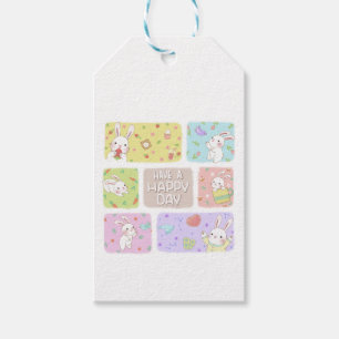 Have A Happy Day: Cute Bunny Illustration Gift Tags