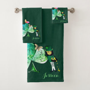 "Have a Happy St. Patrick's Day"Leprechaun  Bath T Bath Towel Set
