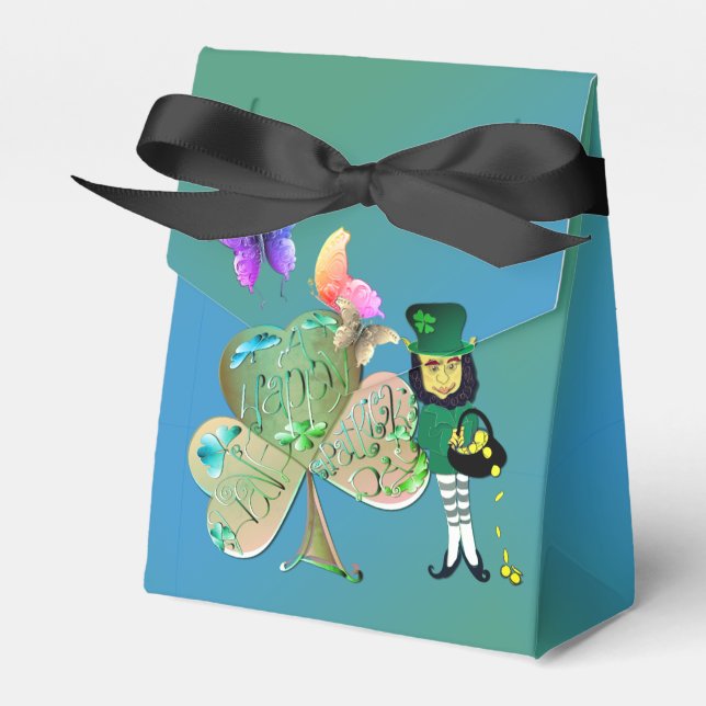 "Have a Happy St. Patrick's Day!" Leprechaun Favor Box (Front Side)