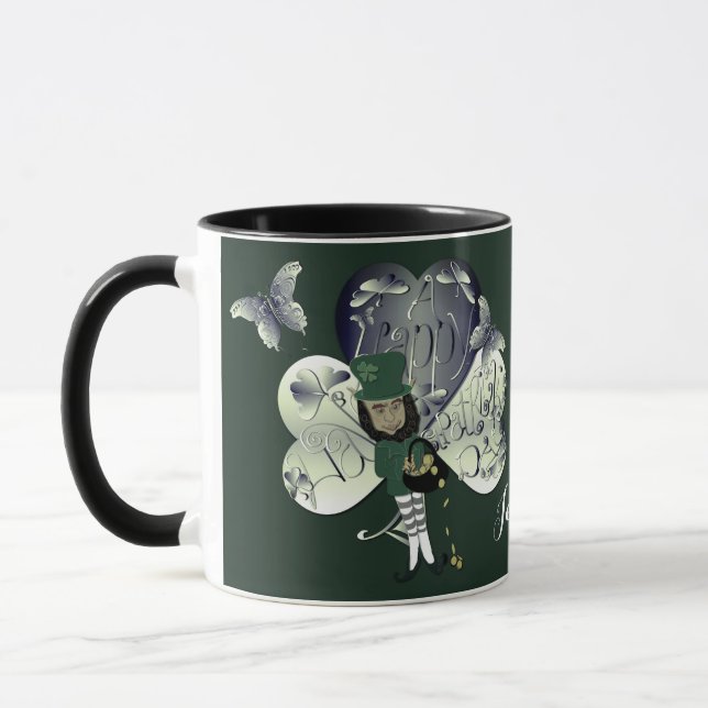 "Have a Happy St. Patrick's Day" Leprechaun  Mug (Left)