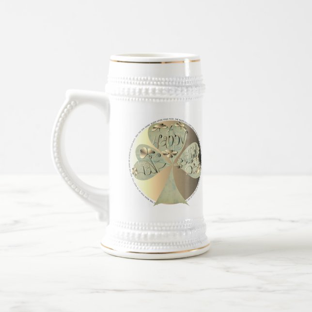 "Have a Happy St. Patrick's" Hand Written   Beer Stein (Left)