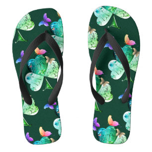 "Have a Happy St. Patrick's" Shamrocks  Flip Flops