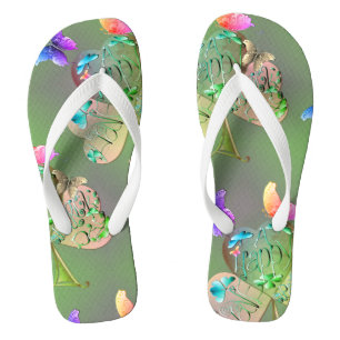 "Have a Happy St. Patrick's" Shamrocks Flip Flops