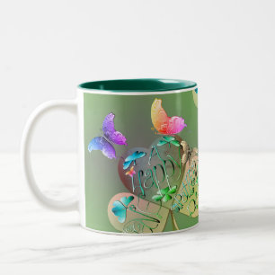 "Have a Happy St. Patrick's" Shamrocks   Two-Tone Coffee Mug