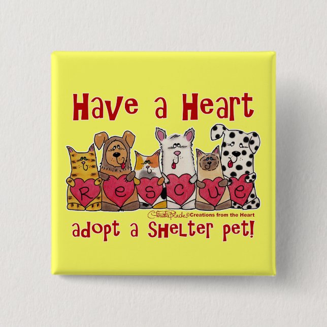 Have a Heart 2 Inch Square Button (Front)