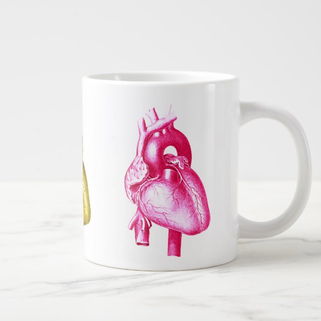 Have a Heart: Colourful Cardiology Anatomy Pop Art Large Coffee Mug (Right)