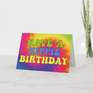 Have a Hippie Birthday Tie Dye Cute Colourful 70s Card