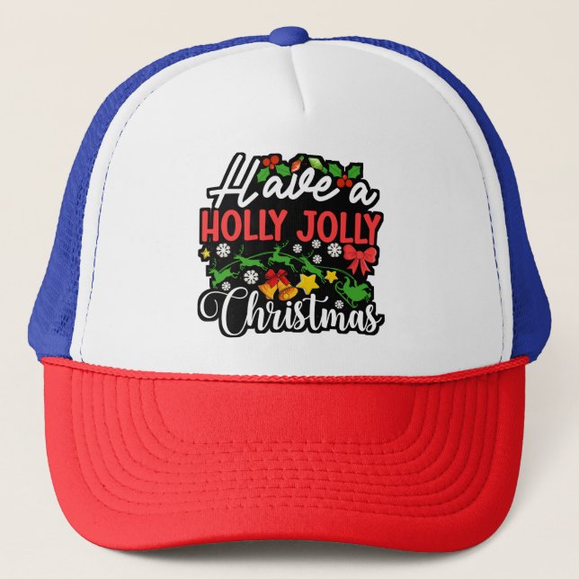 Have A Holly Jolly Christmas-86096 Trucker Hat (Front)