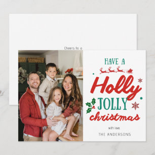 Have a Holly Jolly Christmas Family Photo Holiday Card