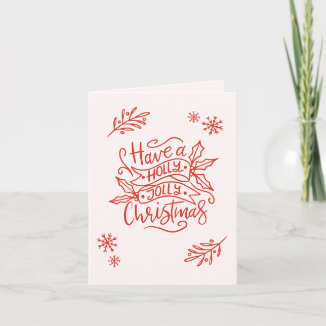 Have a Holly Jolly Christmas  Holiday Card (Front)