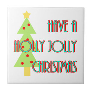 have a holly jolly christmas mid century modern tile