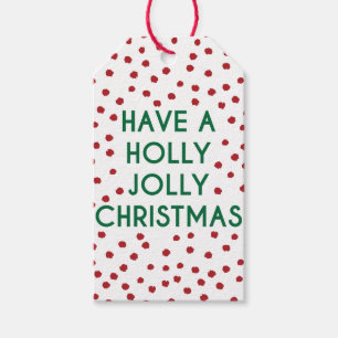 Have A Holly Jolly Christmas Polka Dot Gift Tag