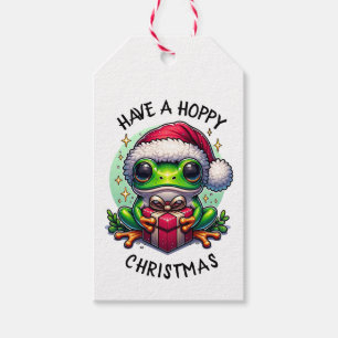 Have a Hoppy Christmas Frog Pun Gift Tags