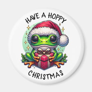 Have a Hoppy Christmas Frog Pun Magnet