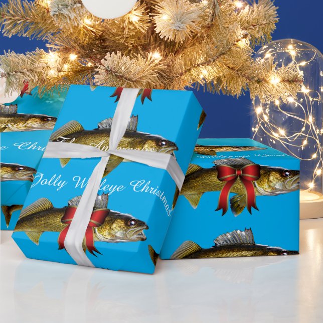 "Have a Jolly Walleye Christmas"  Wrapping Paper (Holidays)