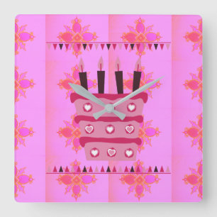 Have a Lovely Happy Birthday Square Wall Clock