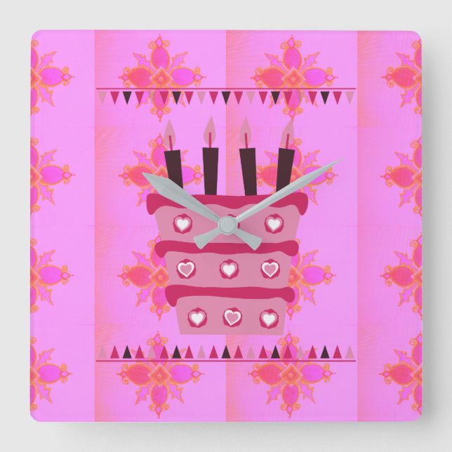 Have a Lovely Happy Birthday Square Wall Clock (Front)
