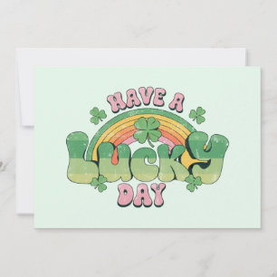 Have a Lucky Day Retro Typography Holiday Card