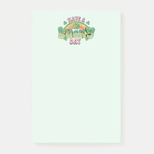 Have a Lucky Day Retro Typography Post-it Notes (Front)