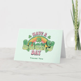 Have a Lucky Day Retro Typography Thank You Card