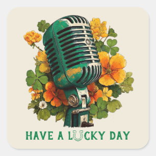 Have a Lucky Day – St. Patrick’s Music Art Square Sticker