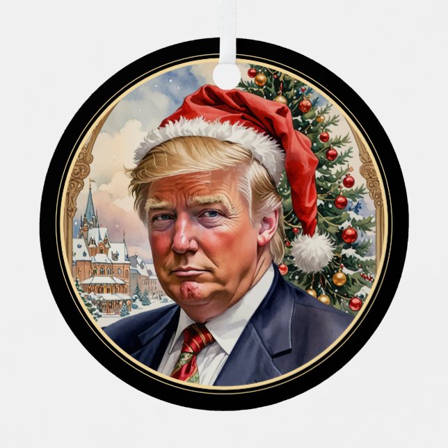 Have a Maganificent Christmas Trump MAGA Holiday Metal Ornament (Front)