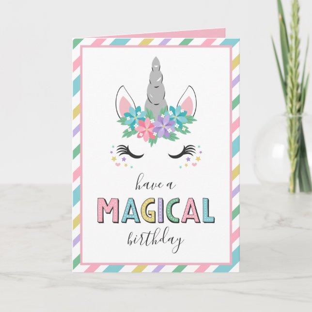 Have A Magical Birthday Pretty Unicorn Card (Front)