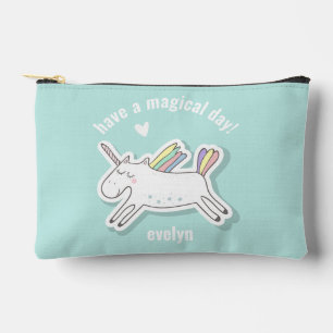 Have a Magical Day! Cute Unicorn Kids Accessory Pouch