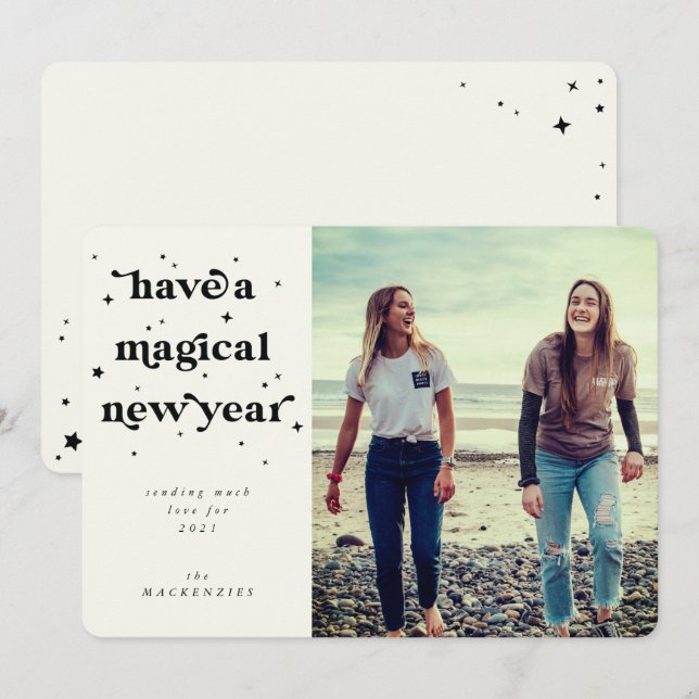 Have A Magical New Year Photo Holiday Card (Front/Back)