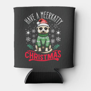Have a Meerkatty Christmas Ugly Christmas Sweater Can Cooler