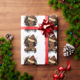 have a melanin christmas black mrs santa claus wrapping paper