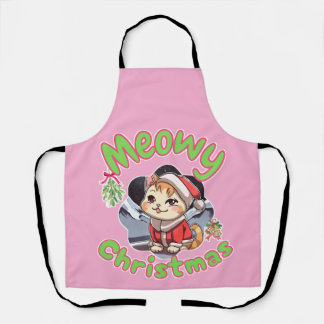 Have a meowy christmas-Santa claws Apron